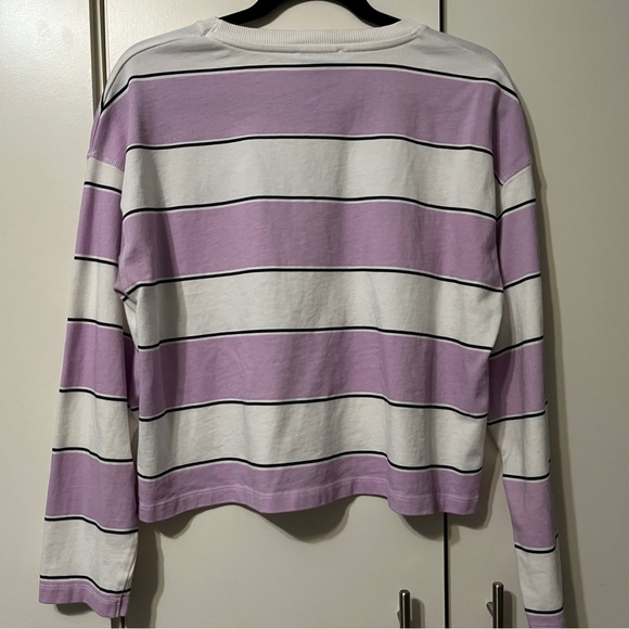 Stradivarius Lavender & White Striped Mickey Mouse Cropped Top - Picture 5 of 5
